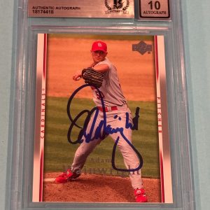 ADAM WAINWRIGHT Signed 2007 UPPER DECK Card #954 Beckett Auth BAS AUTO 10
