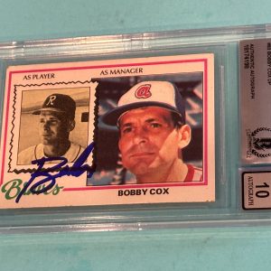 BOBBY COX Signed 1978 TOPPS Card #93 DP Beckett BAS AUTO 10