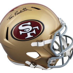 49ers Tom Rathman Authentic Signed Full Size Speed Rep Helmet BAS Witnessed