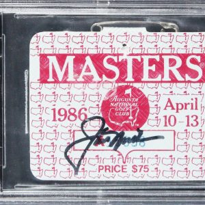 Jack Nicklaus Signed 1986 Masters Augusta National Badge Ticket Auto 9! BAS Slab
