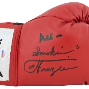 Muhammad Ali & Joe Frazier Signed Red Everlast Boxing Glove PSA/DNA #AA84100