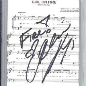 Alicia Keys SIGNED Girl On Fire Music Lyric Sheet Print PSA DNA COA AUTOGRAPH