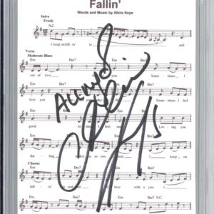 Alicia Keys SIGNED Fallin' Lyric Sheet Music PSA DNA COA AUTOGRAPHED All My Love