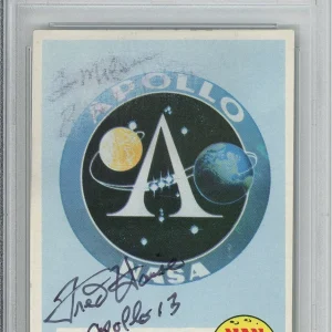 1969 TOPPS MAN ON THE MOON FRED HAISE APOLLO 13 SIGNED PSA DNA COA AUTOGRAPHED