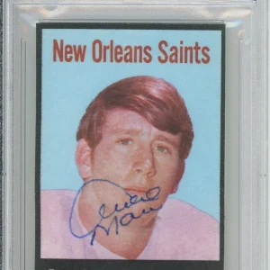 1972 NFLPA FABRIC CLOTH SIGNED ARCHIE MANNING HOF RC CARD PSA DNA COA AUTOGRAPH