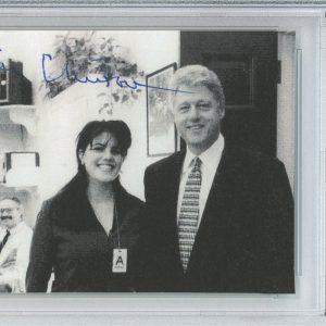 President Bill Clinton SIGNED Monica Lewinsky Picture Cut PSA DNA COA Authentic