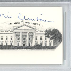 President Bill Clinton SIGNED AUTOGRAPHED White House Engraving Cut PSA DNA COA
