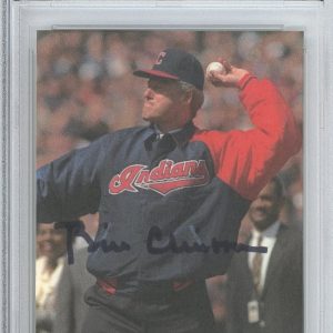President Bill Clinton SIGNED AUTOGRAPH Cleveland Indians Baseball Cut PSA DNA