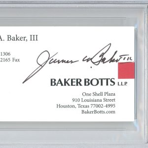JAMES A BAKER SIGNED BUSINESS CARD PSA DNA COA AUTOGRAPHED Ronald Reagan Chief