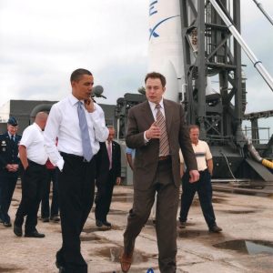 Elon Musk Signed Autograph 11x14 Photo w/ President Barack Obama - Beckett COA