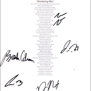 The Red Clay Strays Band Signed Autograph Wondering Why Lyric Sheet w/ JSA COA