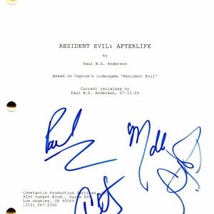 MILLA JOVOVICH +2 CAST SIGNED AUTOGRAPH - RESIDENT EVIL: AFTERLIFE MOVIE SCRIPT