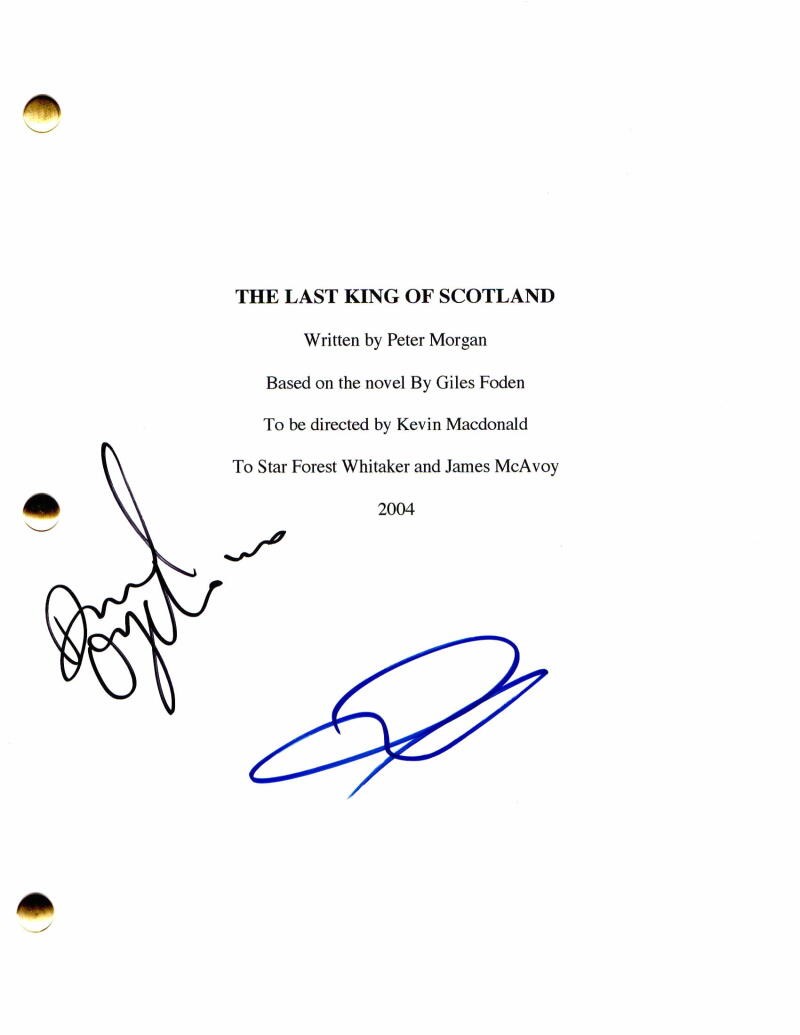 Traditional Scots Script JAMES MCAVOY & DAVID OYELOWO SIGNED AUTOGRAPH - THE LAST KING OF ...