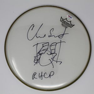 CHAD SMITH SIGNED AUTOGRAPH DRUMHEAD W/ORIGINAL SKETCH RED HOT CHILI PEPPERS PSA