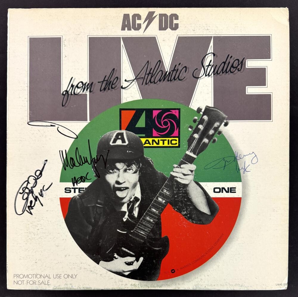 AC/DC Band x3 Signed Autograph Album Record - Malcolm Young Angus Cliff ...