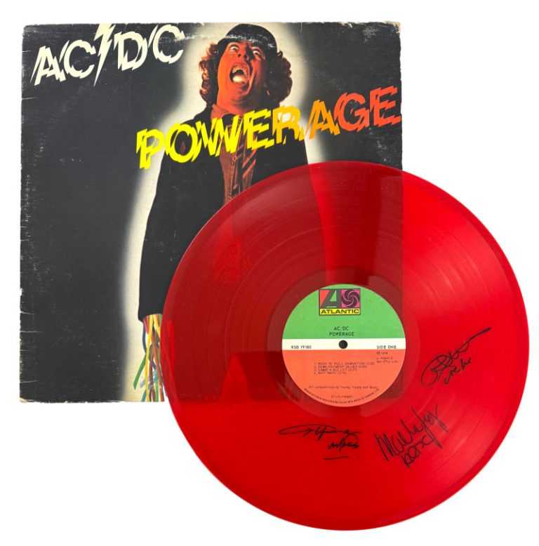 AC/DC Band x3 Signed Autograph Powerage Record LP Disc - Cliff Angus ...