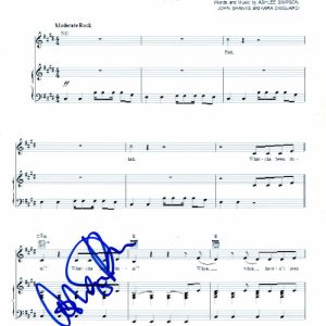 ASHLEE SIMPSON SIGNED AUTOGRAPH "BOYFRIEND" SHEET MUSIC - PIECES OF ME, JESSICA