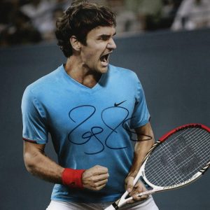 ROGER FEDERER SIGNED AUTOGRAPH 8X10 PHOTO - TENNIS GOAT, BALL, SHOE, US OPEN