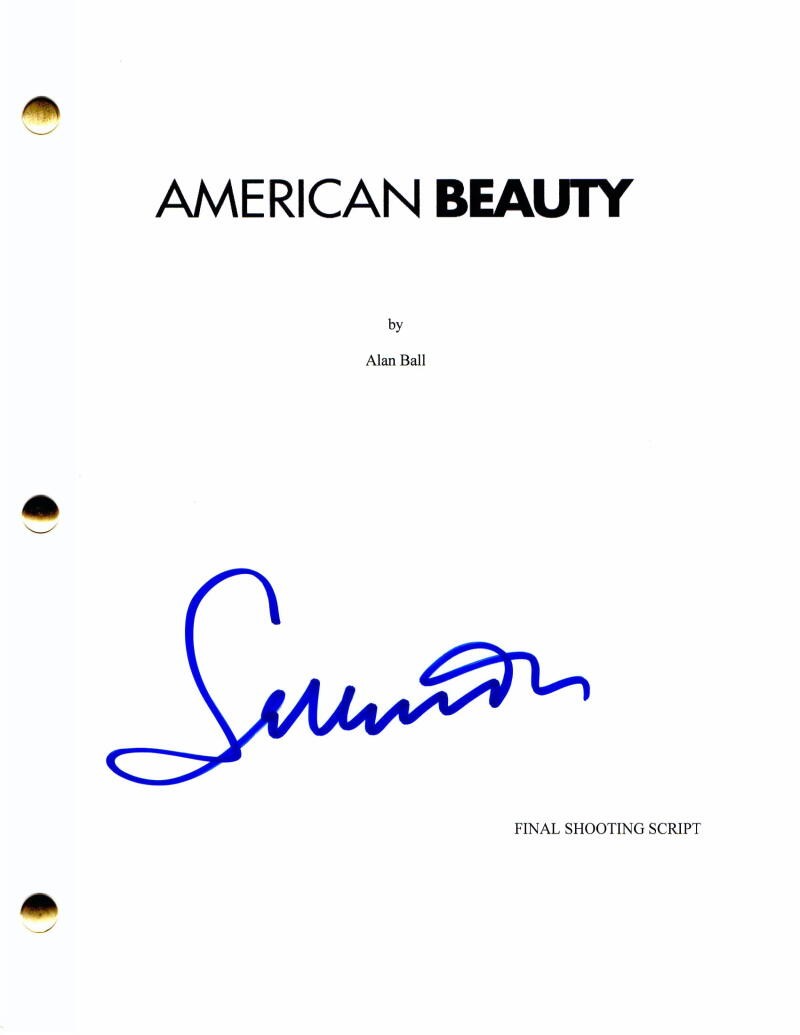SAM MENDES SIGNED AUTOGRAPH AMERICAN BEAUTY FULL MOVIE SCRIPT KEVIN