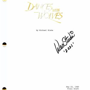 WES STUDI SIGNED AUTOGRAPH DANCES WITH WOLVES FULL MOVIE SCRIPT - KEVIN COSTNER