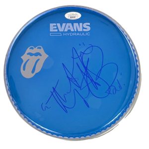 Charlie Watts The Rolling Stones Signed Autograph 8" Drum Head Skin w/ JSA COA