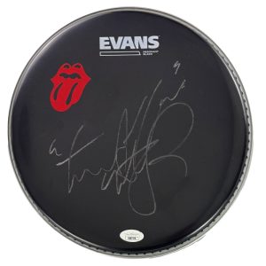 Charlie Watts Rolling Stones Signed Autograph 10" Drum Skin Drumhead JSA COA