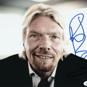 RICHARD BRANSON SIGNED AUTOGRAPH 8x10 PHOTO - VIRGIN GALACTIC FOUNDER RARE ACOA