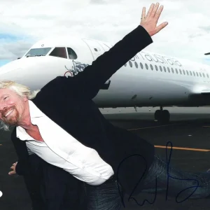 RICHARD BRANSON SIGNED AUTOGRAPH 11x14 PHOTO - VIRGIN GALACTIC BILLIONAIRE JSA