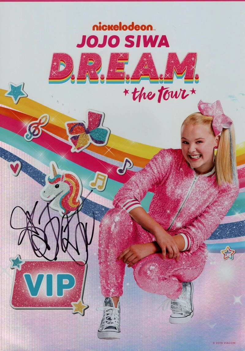 Siwakorn ページ JOJO SIWA SIGNED AUTOGRAPH D.R.E.A.M. DREAM TOUR VIP POSTER C