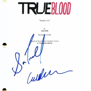 SAM TRAMMELL & CARRIE PRESTON CAST SIGNED AUTOGRAPH TRUE BLOOD FULL PILOT SCRIPT
