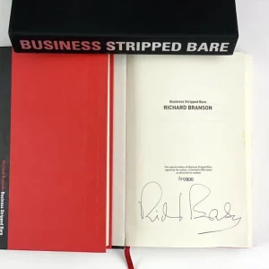 RICHARD BRANSON SIGNED AUTOGRAPH "BUSINESS STRIPPED BARE" LE BOOK - HAND #'D 326