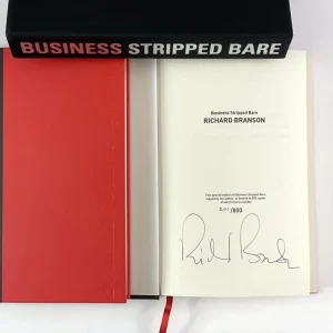 RICHARD BRANSON SIGNED AUTOGRAPH "BUSINESS STRIPPED BARE" LE BOOK - HAND #'D 201