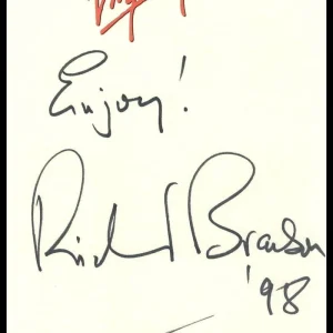 RICHARD BRANSON SIGNED AUTOGRAPH CUT - VIRGIN GROUP FOUNDER & GALACTIC ASTRONAUT