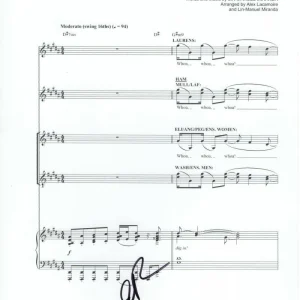 ANTHONY RAMOS SIGNED AUTOGRAPH "THE STORY OF TONIGHT" SHEET MUSIC FROM HAMILTON