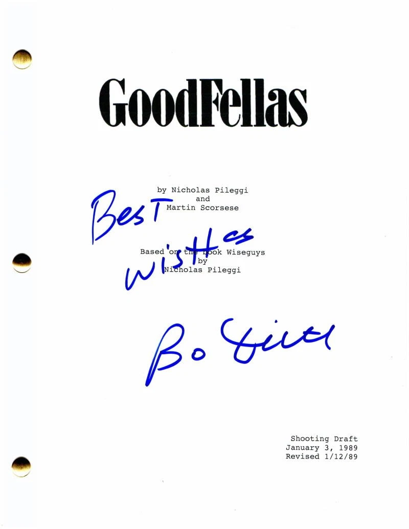 BO DIETL SIGNED AUTOGRAPH GOODFELLAS FULL MOVIE SCRIPT - THE WOLF OF ...