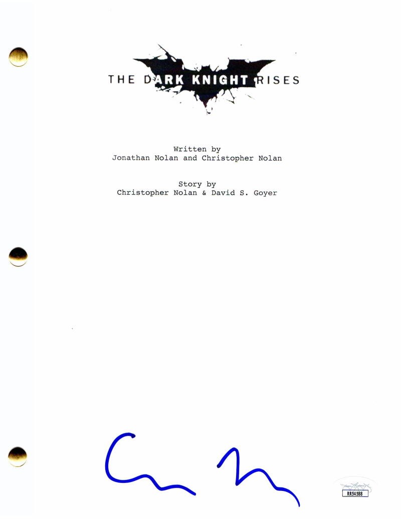 Christopher Nolan Script Book CHRISTOPHER NOLAN SIGNED AUTOGRAPH THE DARK KNIGHT RISES FULL MOVIE ...