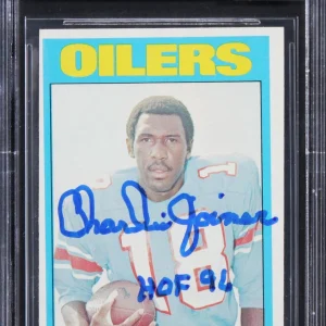 Oilers Charlie Joiner "HOF 96" Signed 1972 Topps #244 Card Auto 10! BAS Slabbed