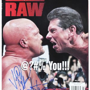 Vince McMahon & Steve Austin Signed May 1999 WWE RAW Magazine Cover BAS #AE64010