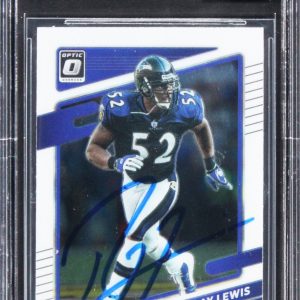 Ravens Ray Lewis Signed 2021 Donruss Optic #131 Card Auto Grade 10! BAS Slabbed