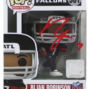 Falcons Bijan Robinson Signed #301 Funko Pop Vinyl Figure BAS Witness #2W911791