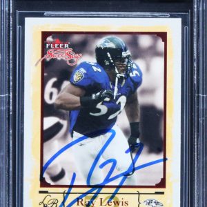 Ravens Ray Lewis Signed 2004 Fleer Sweet Sigs #30 Card Auto Grade 10! BAS Slab