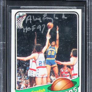 Pacers Alex English "HOF 97" Signed 1979 Topps #31 Card Auto GM 10! BAS Slabbed
