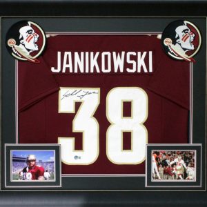 Florida State Sebastian Janikowski Signed Maroon Pro Style Framed Jersey BAS Wit