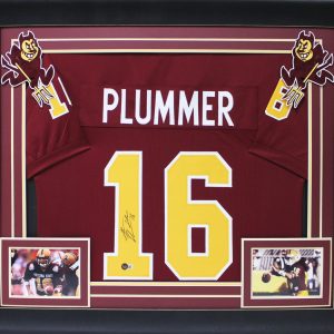 ASU Jake Plummer Signed Maroon Pro Style Framed Jersey Signed on #1 BAS Witness