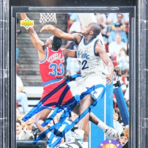 Magic Shaquille O'Neal Signed 1992 Upper Deck #474 Rookie Card BAS Slabbed