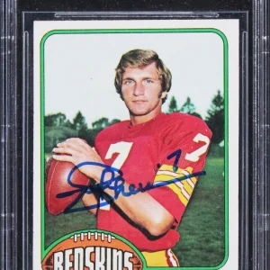 Commanders Joe Theismann Authentic Signed 1976 Topps #231 Card BAS Slabbed