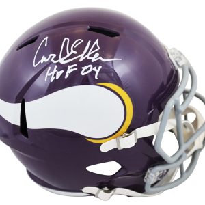 Vikings Carl Eller "HOF 2004" Signed 1961-79 TB Full Size Speed Rep Helmet BAS W