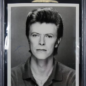 David Bowie Authentic Signed 8x10 Black & White Promotional Photo BAS Slabbed