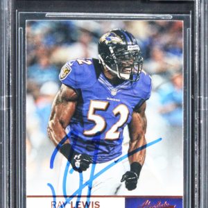 Ravens Ray Lewis Signed 2012 Absolute #7 Card Auto Graded Gem Mint 10! BAS Slab