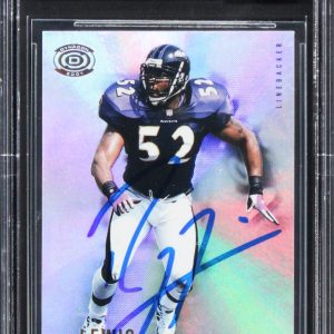 Ravens Ray Lewis Signed 2001 Panini Dynagon #8 Card Auto Graded 10! BAS Slabbed